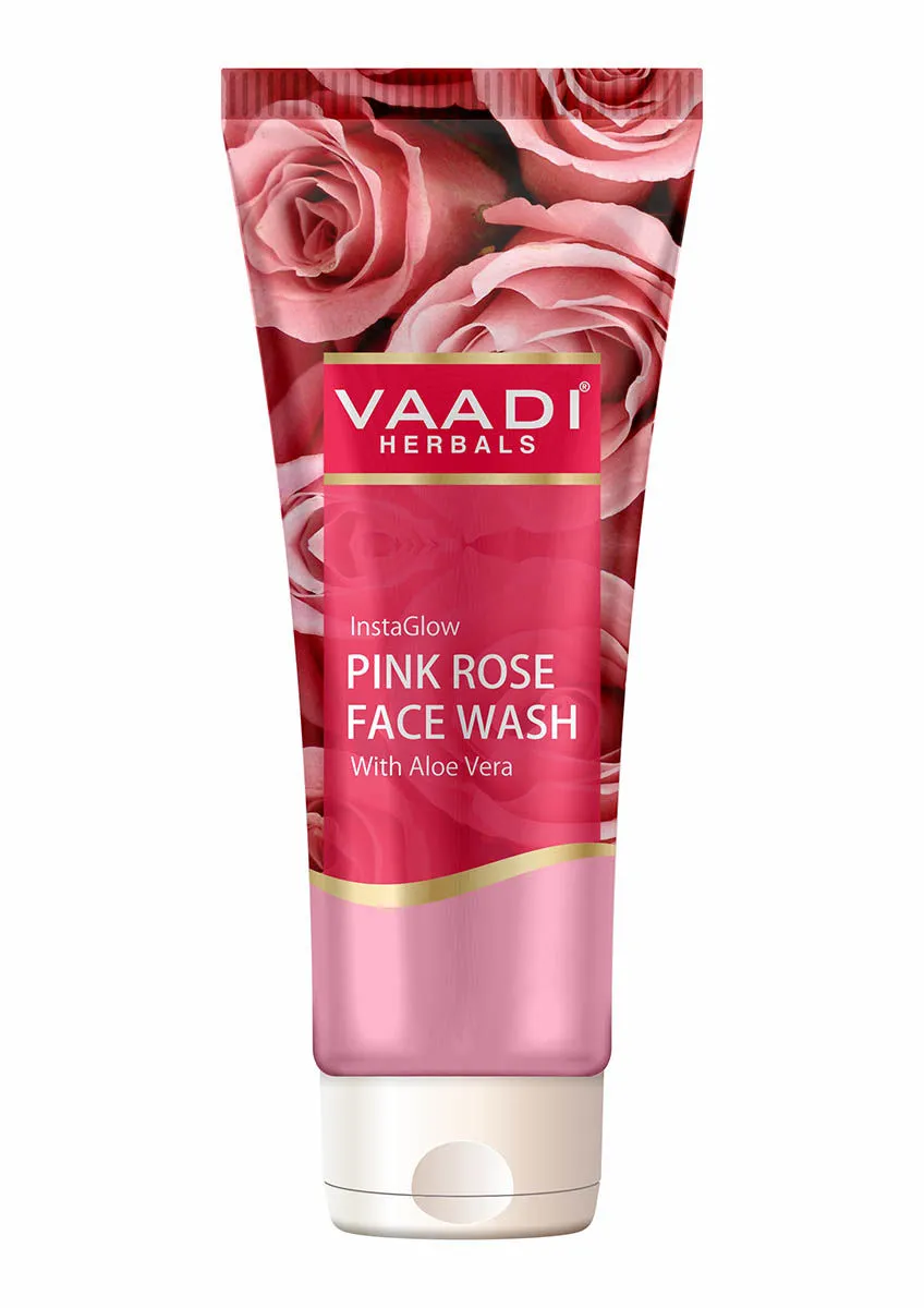 Vaadi Herbals Insta Glow Pink Rose Face Wash With Aloe Vera Extract