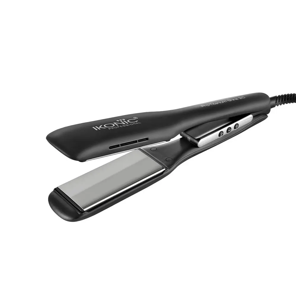 Ikonic Hair Straigtner - Pro Titanium Shine | Black | Titanium | Corded Electric | Hair Type - All | Heating Temperature - Up To 230 Degrees Celsius