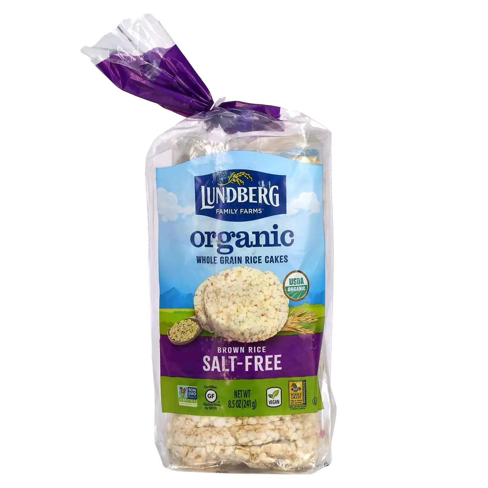 Organic Whole Grain Rice Cakes, Brown Rice, Salt Free, 8.5 oz (241 g)