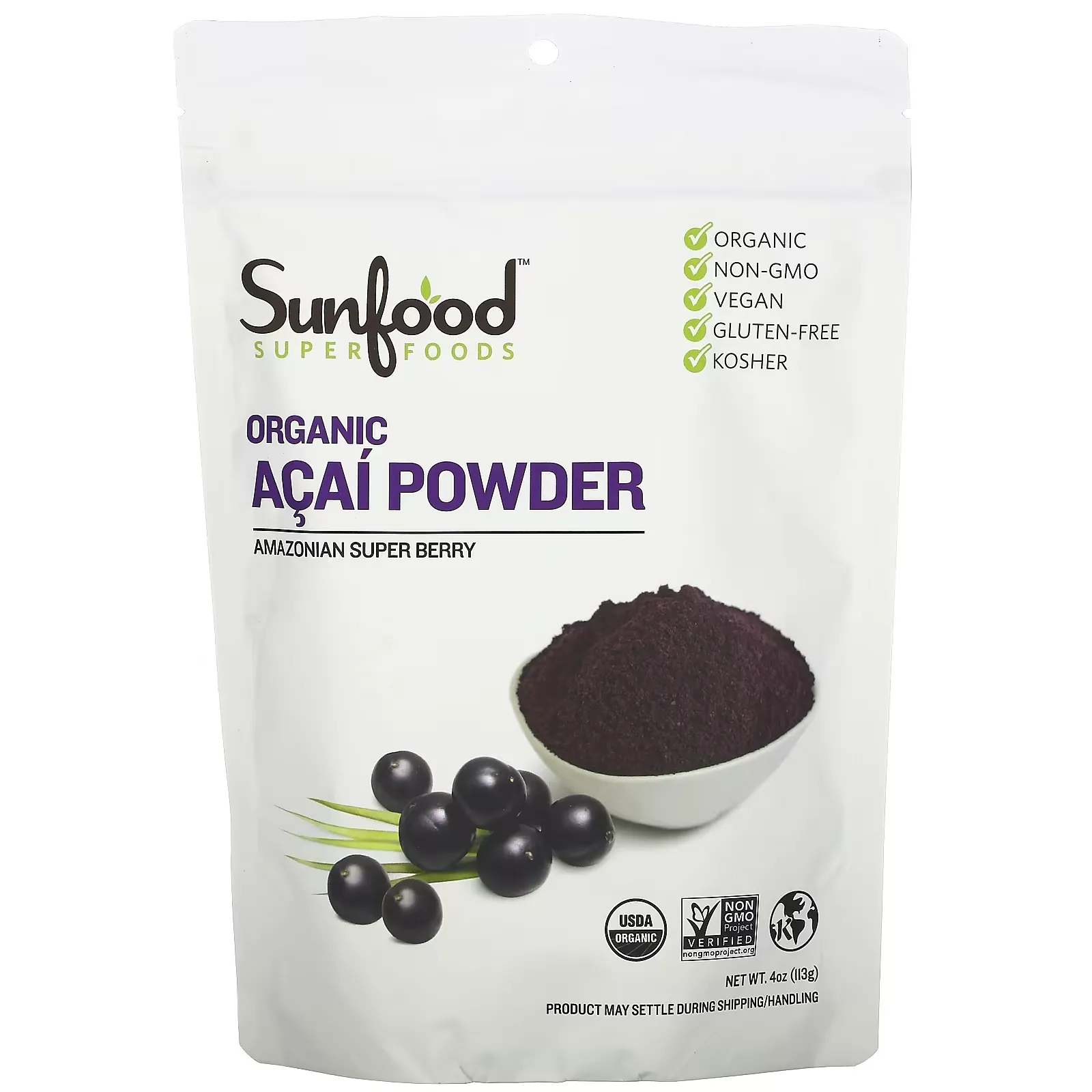 Organic Acai Powder, 4 oz (113 g)