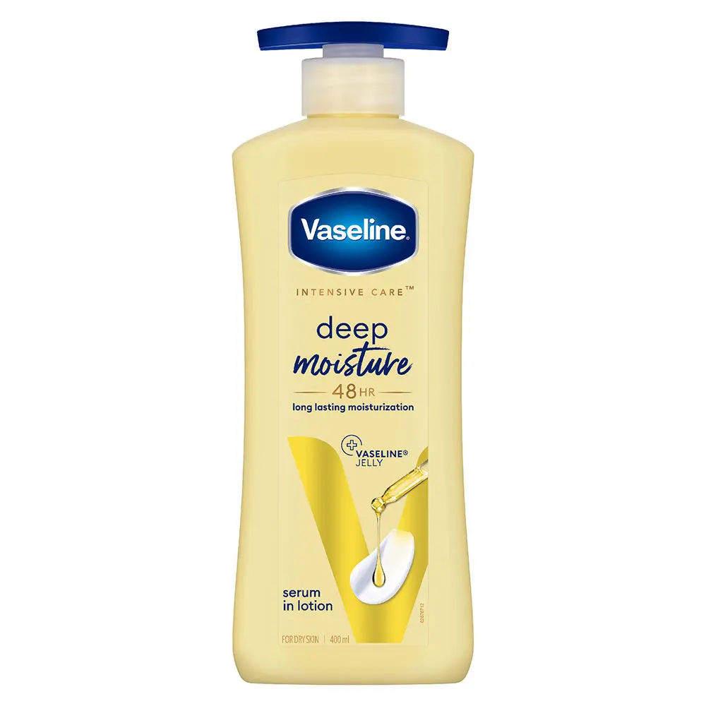 Vaseline Deep Moisture Serum In Lotion, 400 ml | Enriched with Glycerin for Nourished Soft Skin