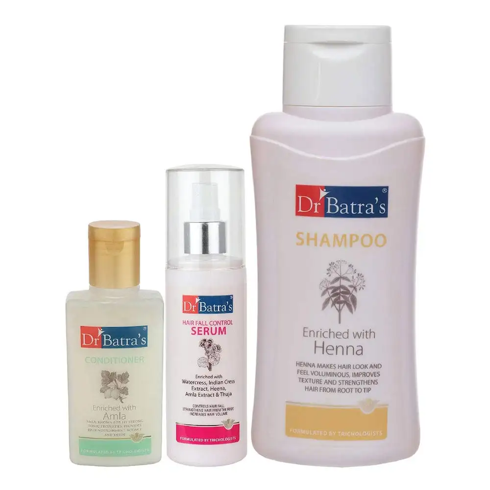 Dr Batra's Hair Fall Control Serum -125 ml, Conditioner - 100 ml & Shampoo - 500 ml Combo,  3 Piece(s)/Pack  Hair Care