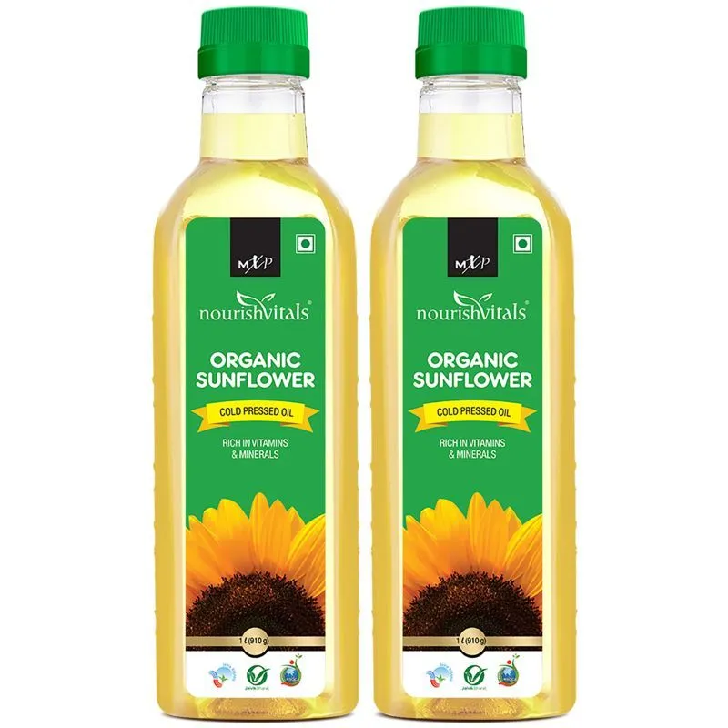 NourishVitals Organic Sunflower, Rich In Vitamins & Minerals, Food Grade Cooking Oil