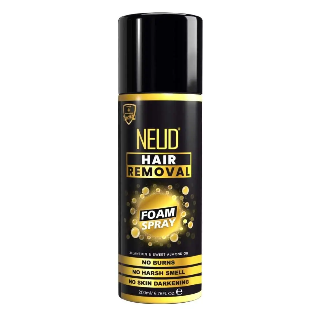 NEUD Hair Removal Foam Spray with Allantoin, Sweet Almond Oil Arms, Legs, Chest and Back - 200ml