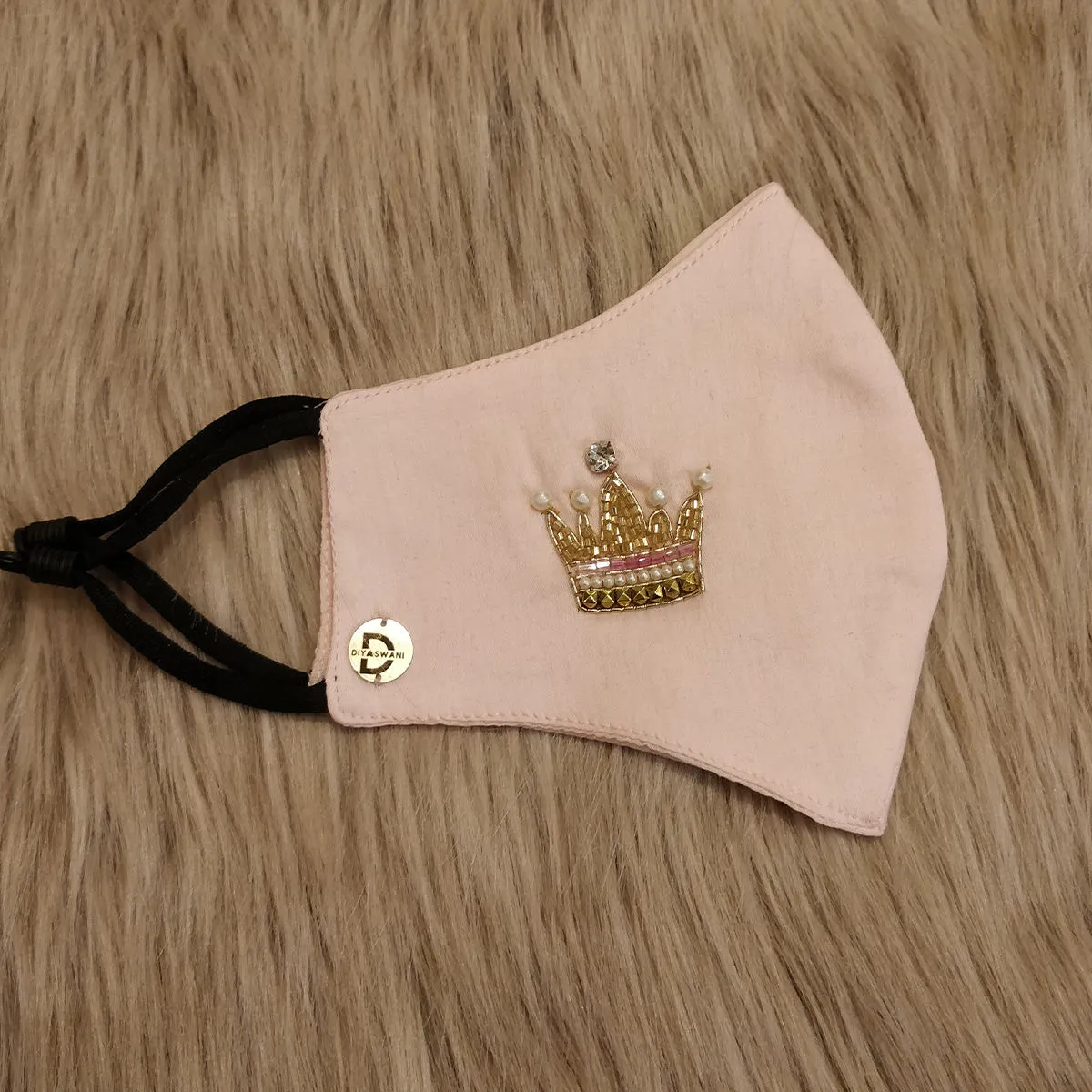 Diya Aswani Pink Crown Mask(1 pcs)