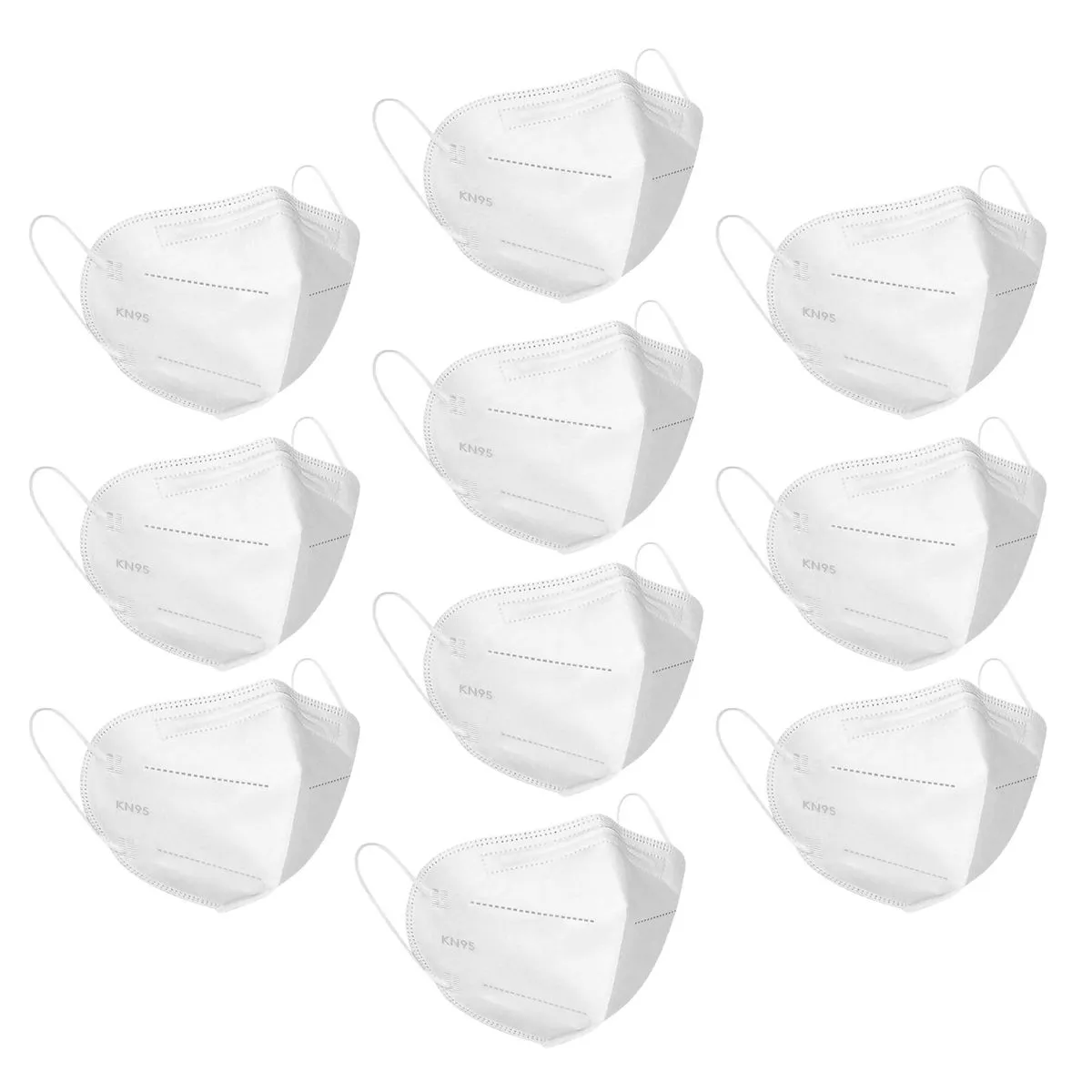 OOMPH Pack Of 10 Kn95/n95 Anti-pollution Reusable 5-layer Mask (white )