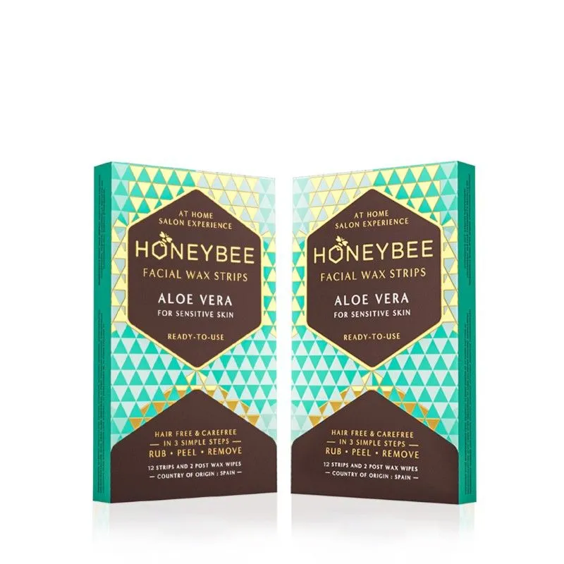 Honeybee Aloe Vera Facial Wax Strips - Pack Of 2