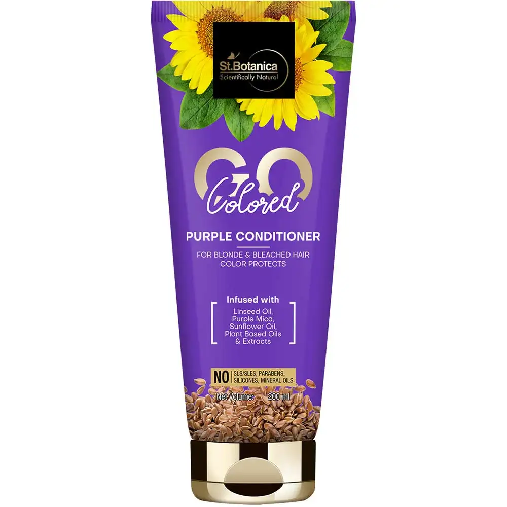 St.Botanica GO Colored Purple Hair Conditioner,  200 ml  with Linseed, Purple Mica, Sunflower Oil