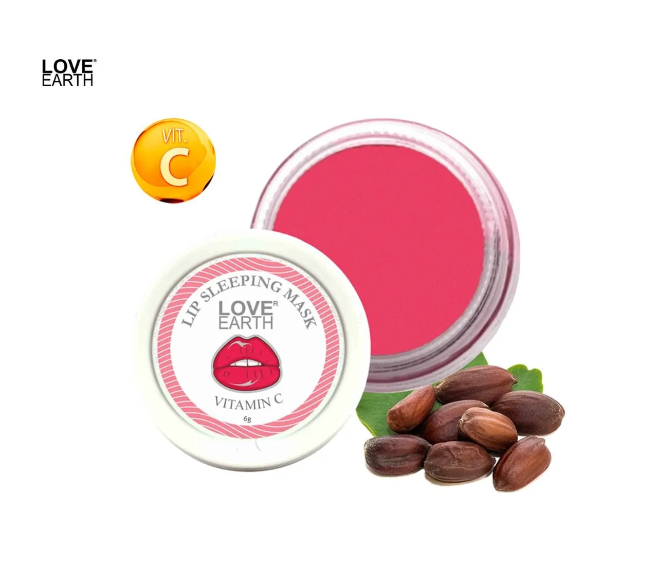 Love Earth Lip Sleeping Mask with Vitamin C & Essential Oils for Soft & Supple Lips