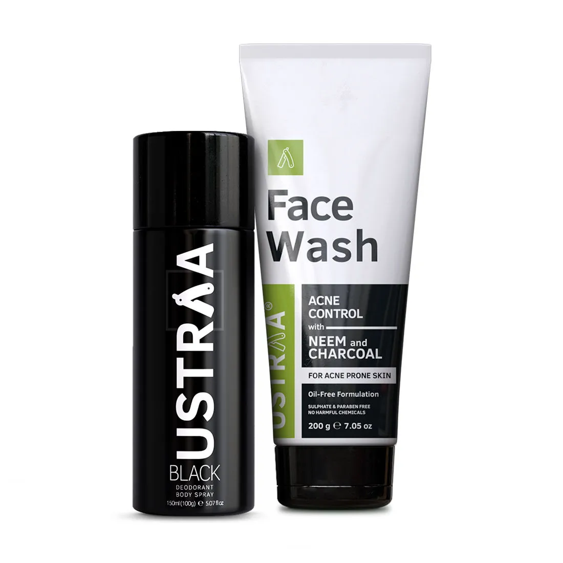 Ustraa Black Deodorant & Face Wash Neem And Charcoal