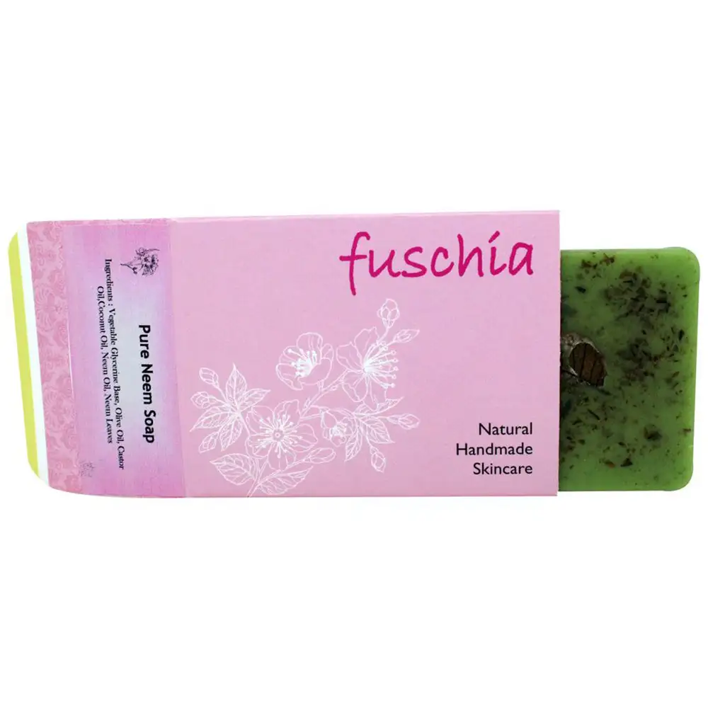 Fuschia Pure Neem Natural Handmade Herbal Soap,  100 g  for All Skin Types