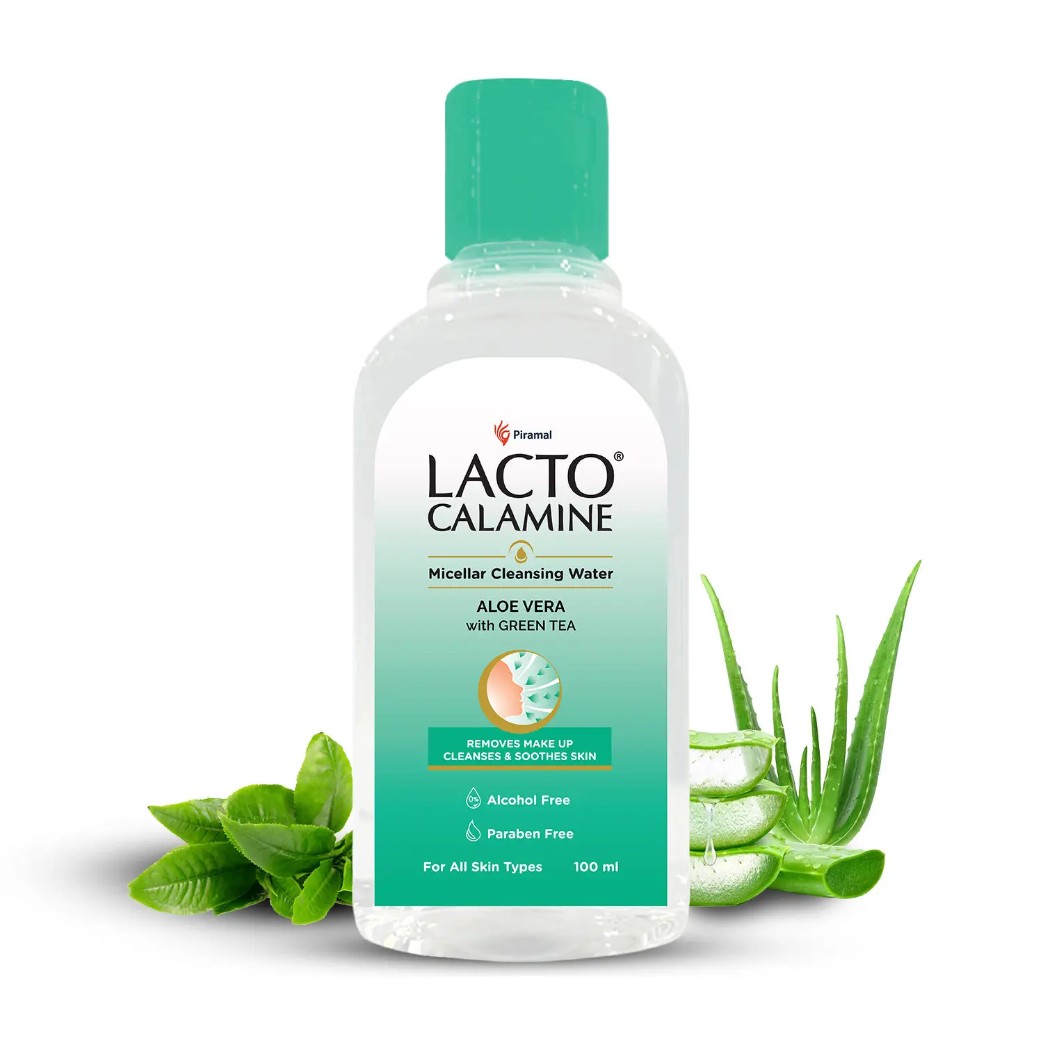 Lacto Calamine Micellar Cleansing Water with Aloe Vera, Green Tea and Niacinamide| Removes excess oil, impurities and make-up | Alcohol Free, Paraben Free| Suitable for all skin types | 100 ml