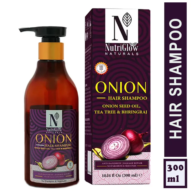 NutriGlow NATURAL'S Onion Hair Shampoo For Damage Repair/ Anti Dandruff