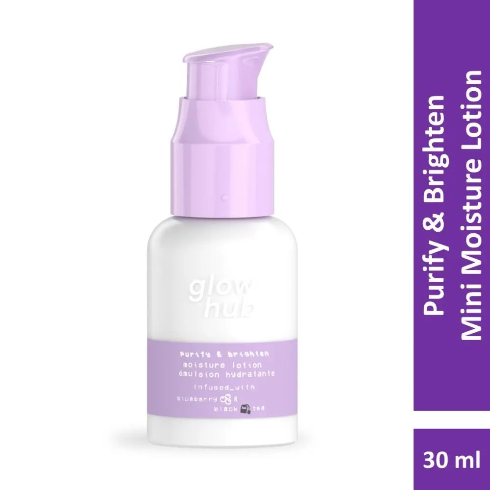 Glow Hub | Mini Purify & Brighten Moisture Lotion (15ml)| Black tea extract, Blueberry, Salicylic Acid, Squalene | Brightening, Detoxifying, doesn't clog pores