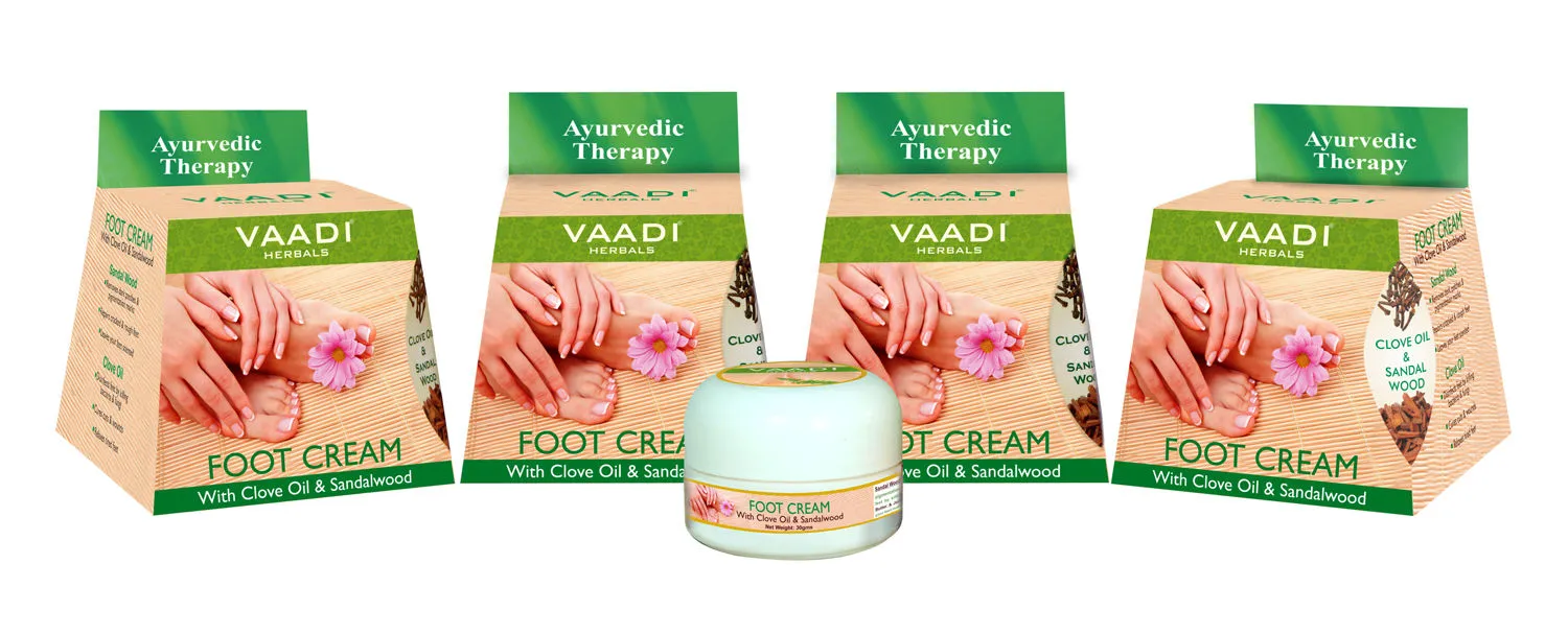 Vaadi Herbals Value Pack Of 4 Foot Cream - Clove & Sandal Oil