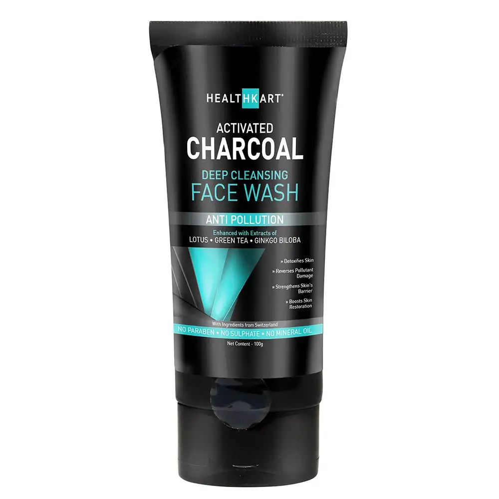 Healt Activated Charcoal Deep Cleansing Face Wash,  100 g  for All Skin Types