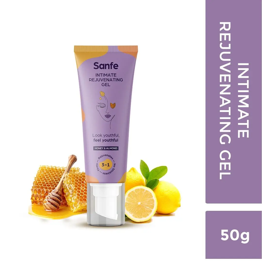 Sanfe Intimate Rejuvenating Gel for Women | For Inner Thighs & Bikini Area with Airless Pump Tube for Easy Application 50g (Multicolor)