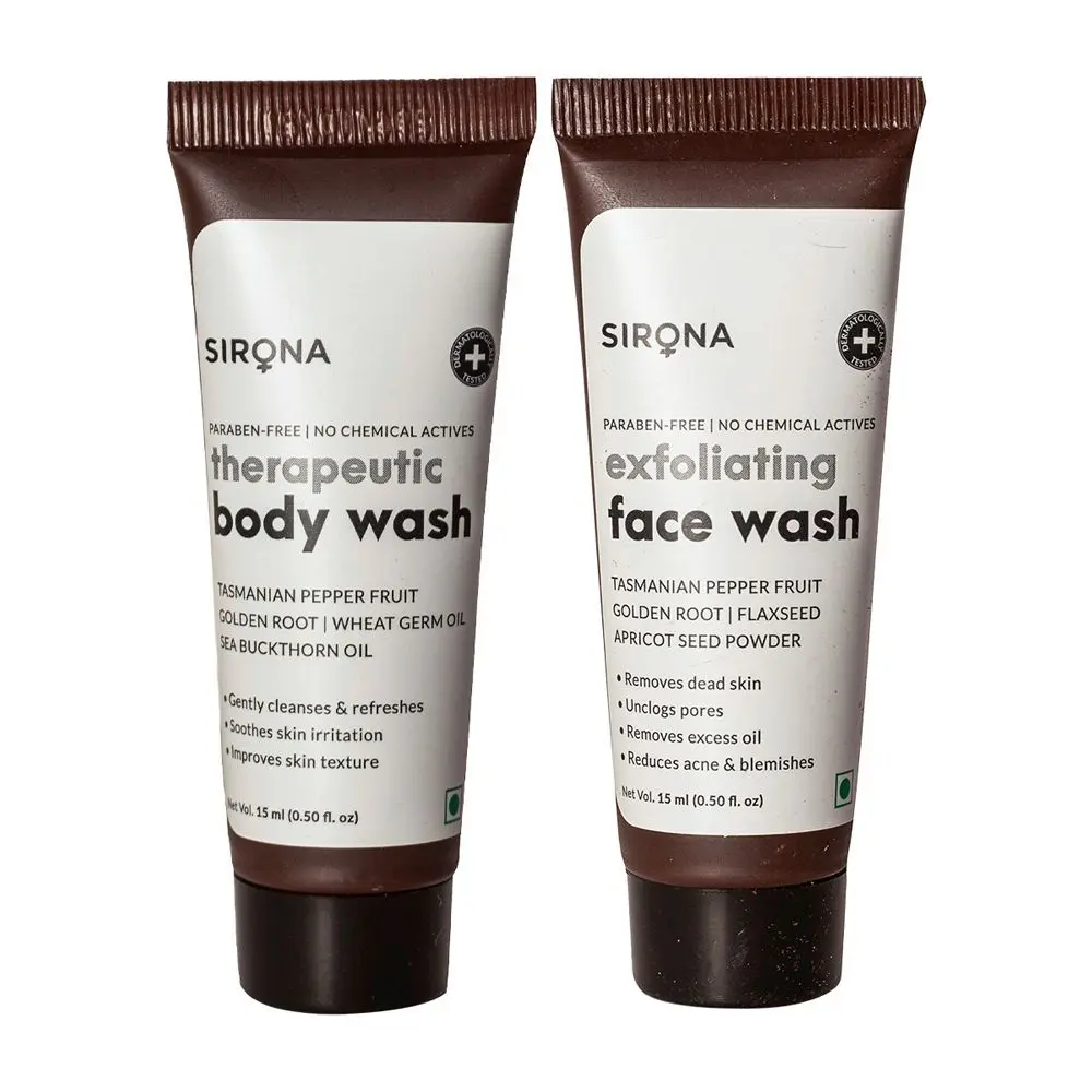 Sirona Combo Therapeutic Body Wash and Exfoliating Face Wash Sampler