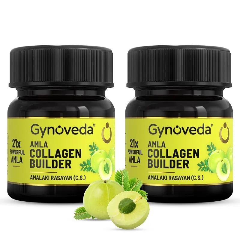 Gynoveda Amla Collagen Builder Tablets- Vitamin C For Anti-Aging, Skin Repair- Pack of 2