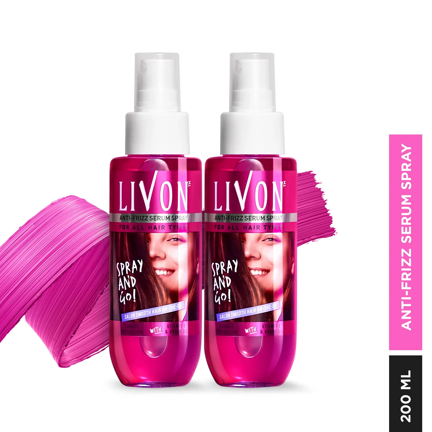 Livon Hair Serum Spray for Women| Smooth, Frizz free & Glossy Hair on the go | (Pack of 2)