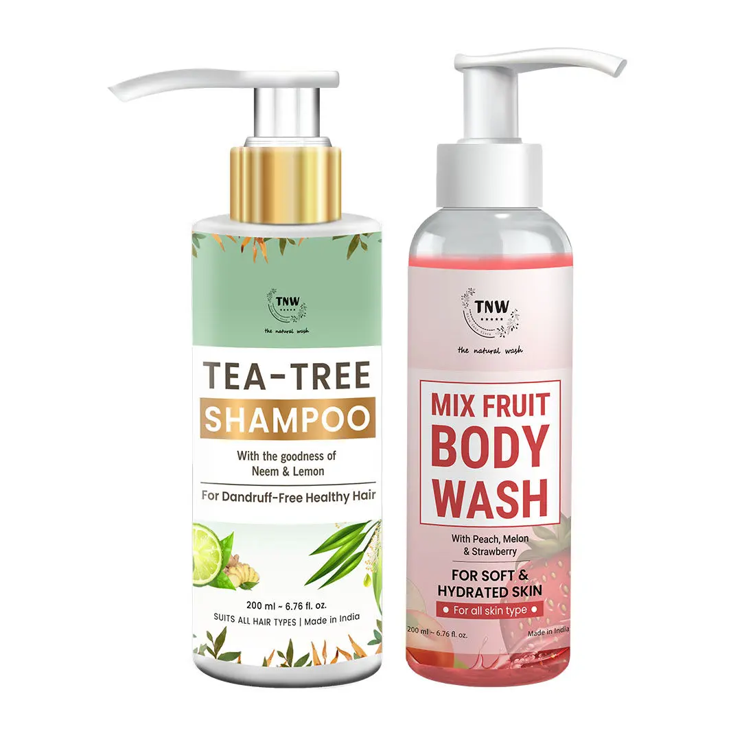 Combo of 2- Mix Fruit Body Wash 200ml + Tea Tree Shampoo 200ml