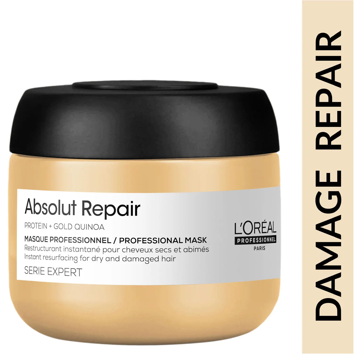 L'Oreal Professionnel Serie Expert Absolut Repair Mask |Hair mask provides deep conditioning & strength | With Gold Quinoa & Wheat Protein (75 ml) (Tester)