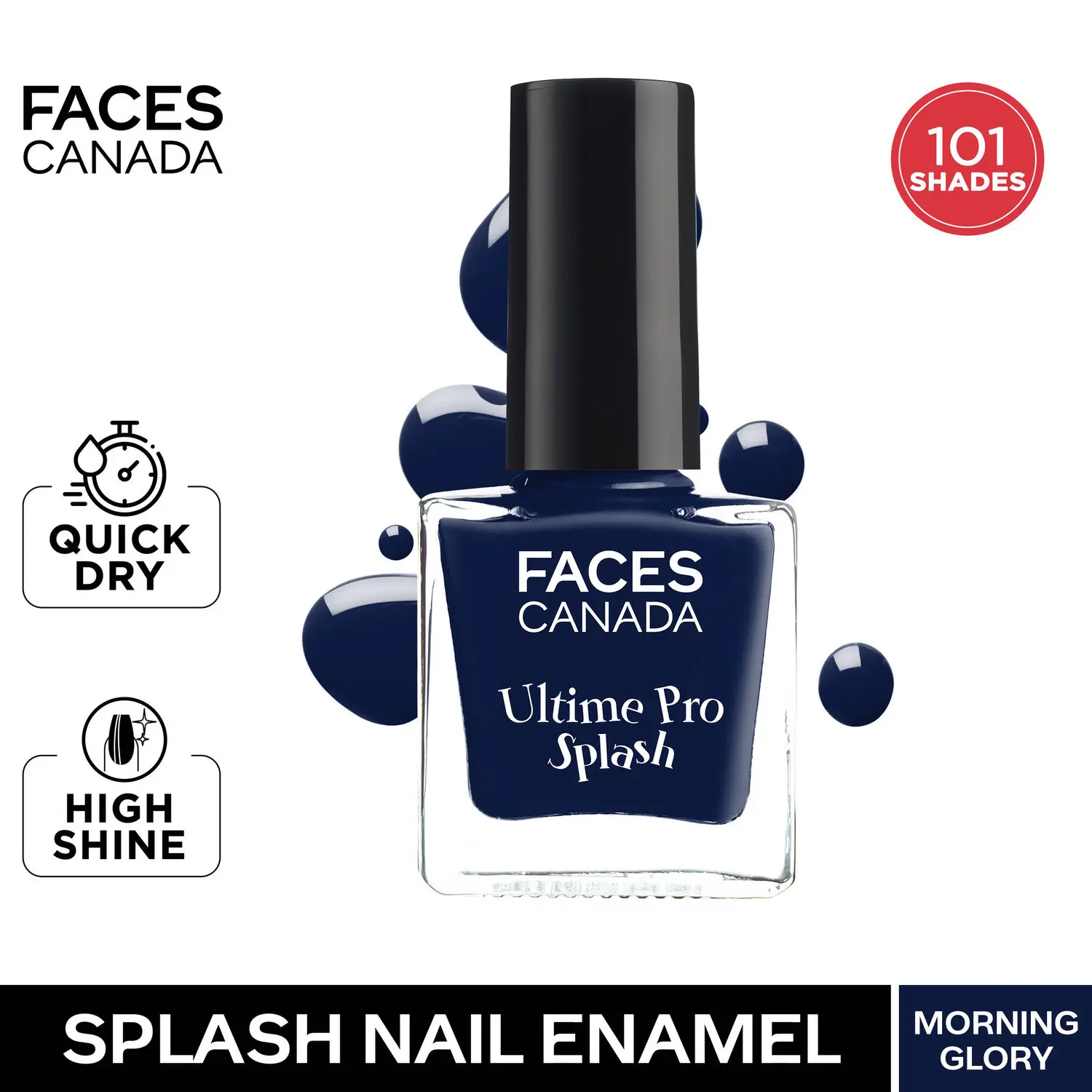 Faces Canada Splash Nail Enamel | Fast Dry | High Shine | Long Lasting | No Chip Formula | No Harmful Chemicals | Shade - Morning Glory 8ml