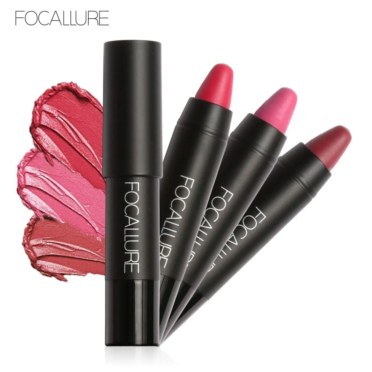 Focallure 3 Pcs Matte Lips Crayon Lipstick Kit # 4 FA22#K4