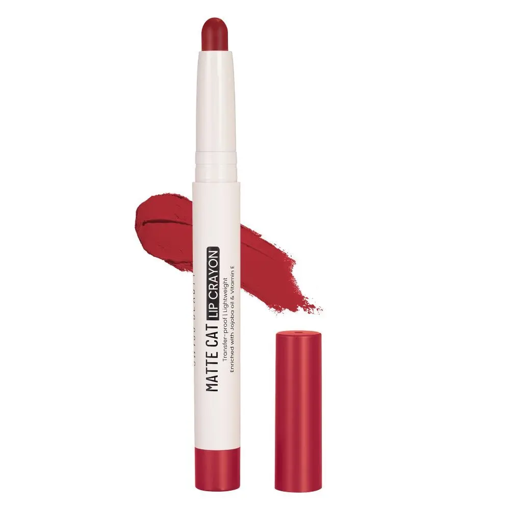 Swiss Beauty Non-Transfer Matte Cat Lip Crayon | Water-Resistant | Long-Lasting 8 Hours Stay | Retractable Lip Crayon |Lighweight|Shade 13 Red-chilli 1.5 gm