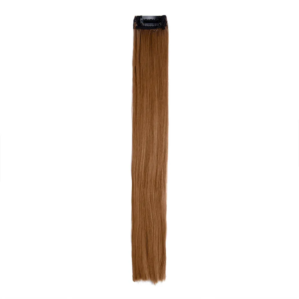 Streak Street Golden Brown Straight Clip-On Strands