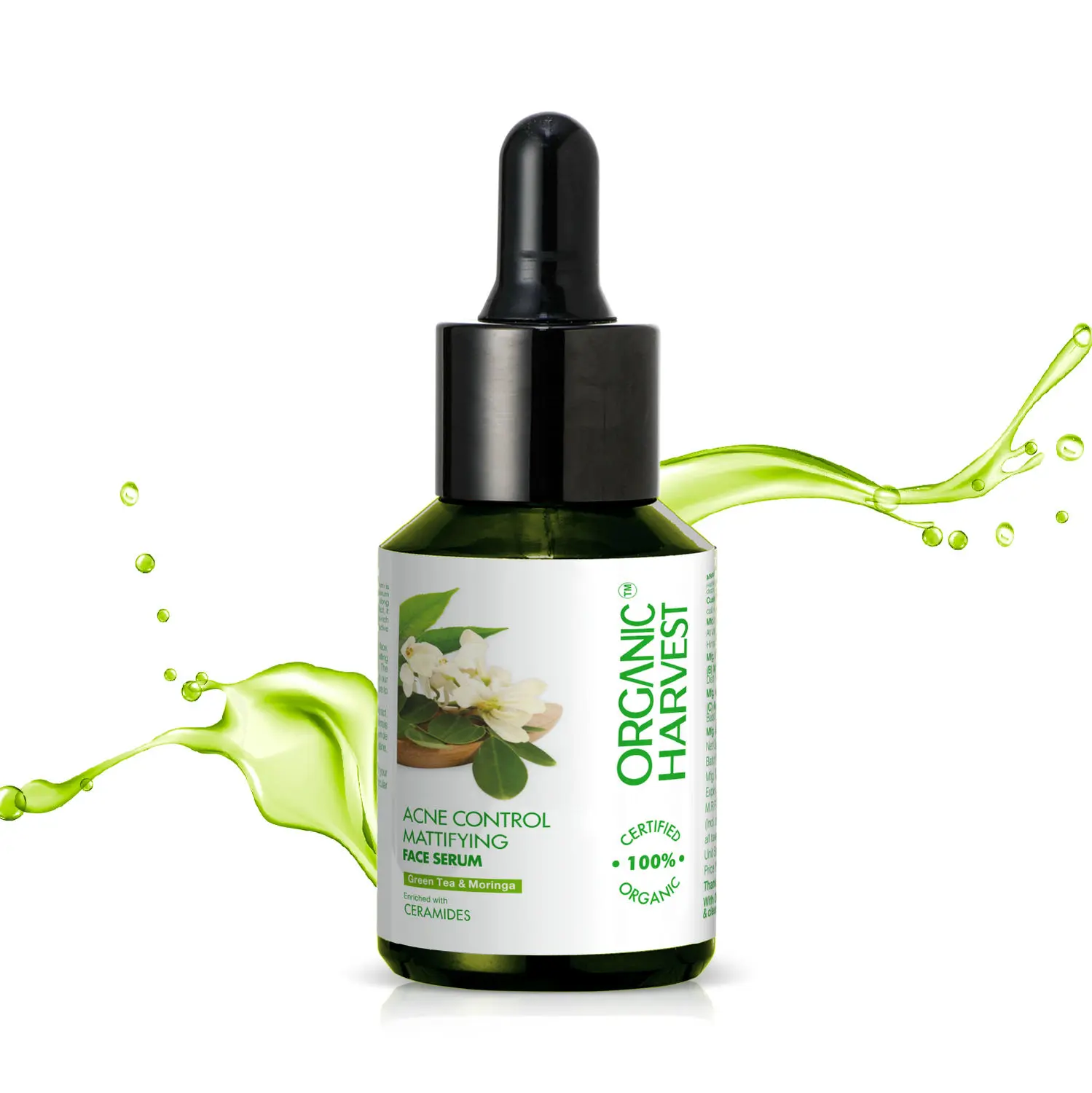 Organic Harvest Vitamin B Organic Face Serum with Niacinamide and Spinach, 30 ml, Suitable for Oily and Combination Skin Types, Removes Appearance of Acne and Pimples