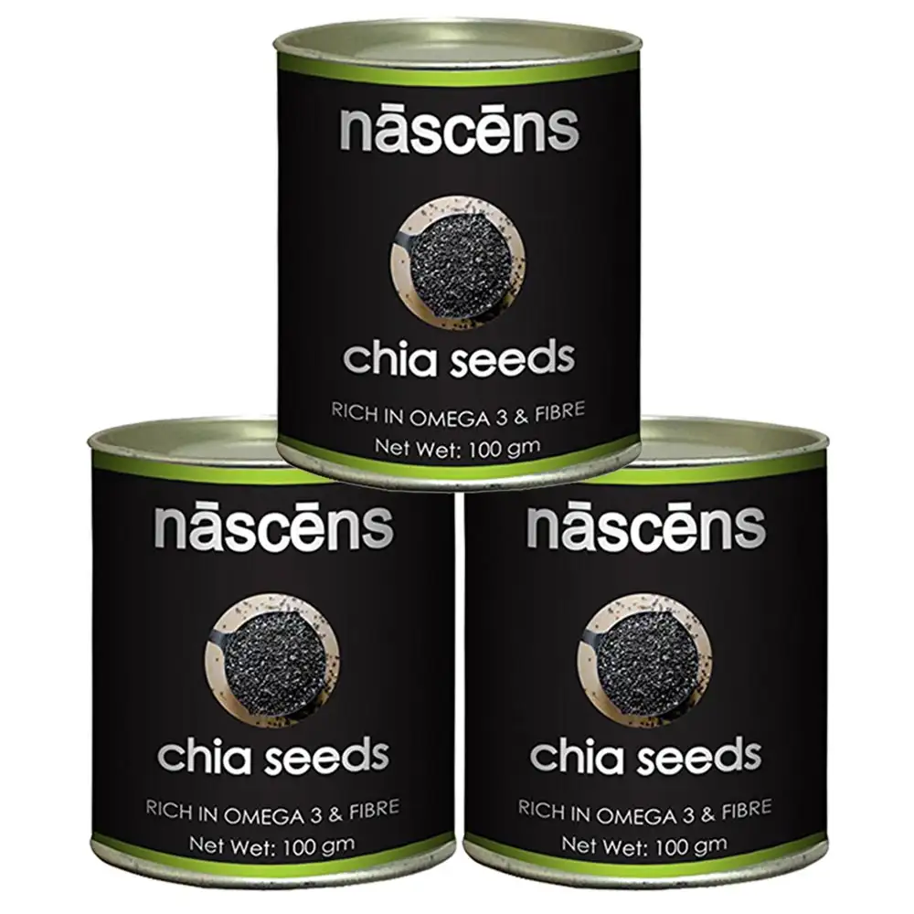 Nascens Chia Seeds (Pack of 3),  0.3 kg  Unflavoured