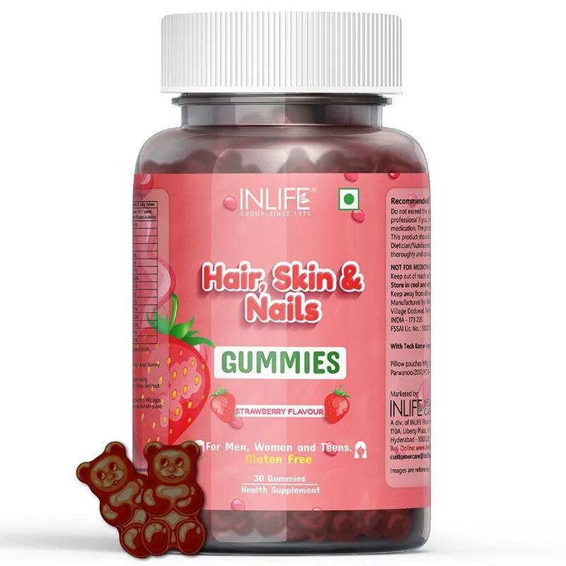 Inlife Biotin Hair Gummies For Hair Skin & Nails Supplement For Hair Growth, Healthy Hair & Skin