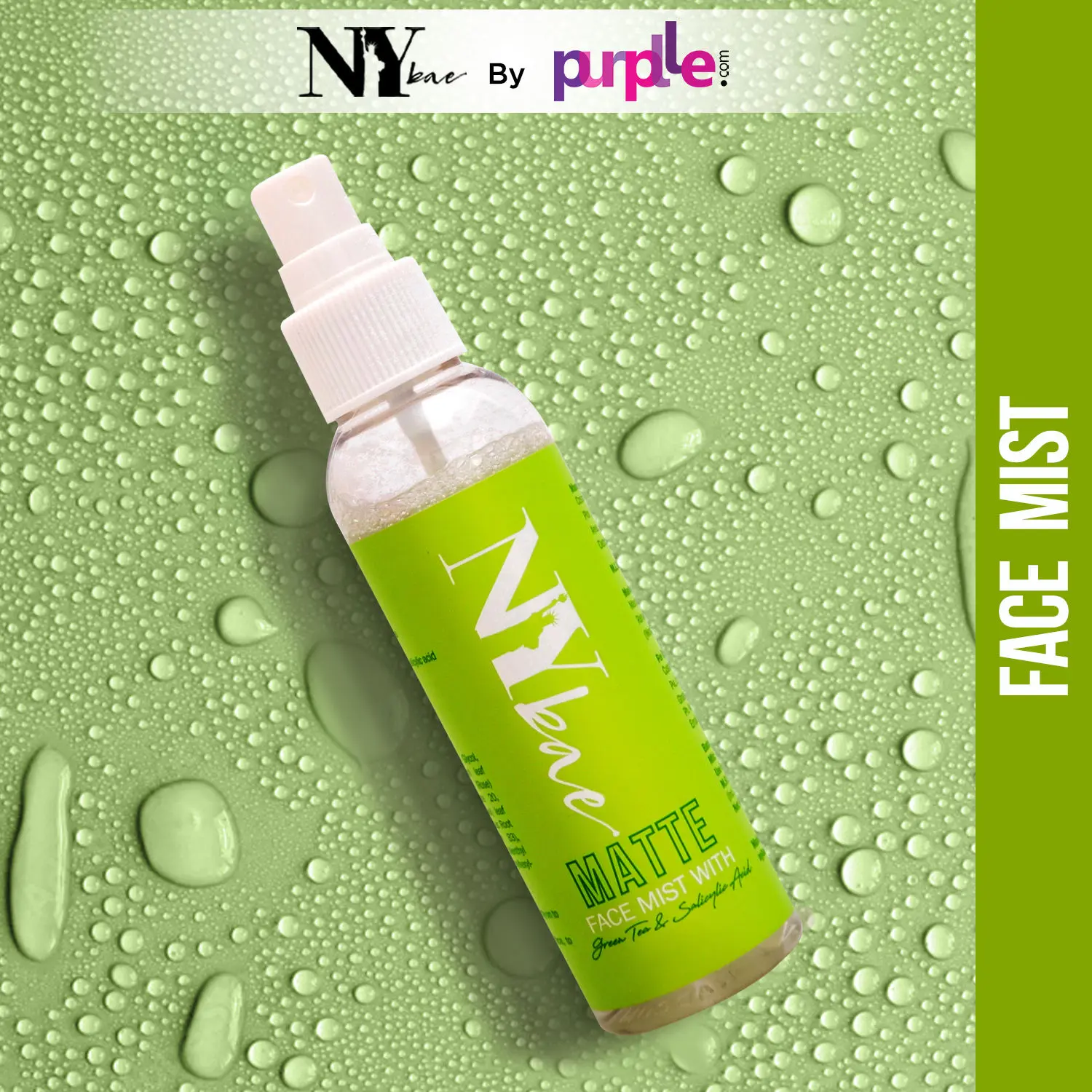 NY Bae Matte Face Mist With Green Tea & Salicylic Acid | Reduces Acne & Blackheads | Refreshing (110 ml)