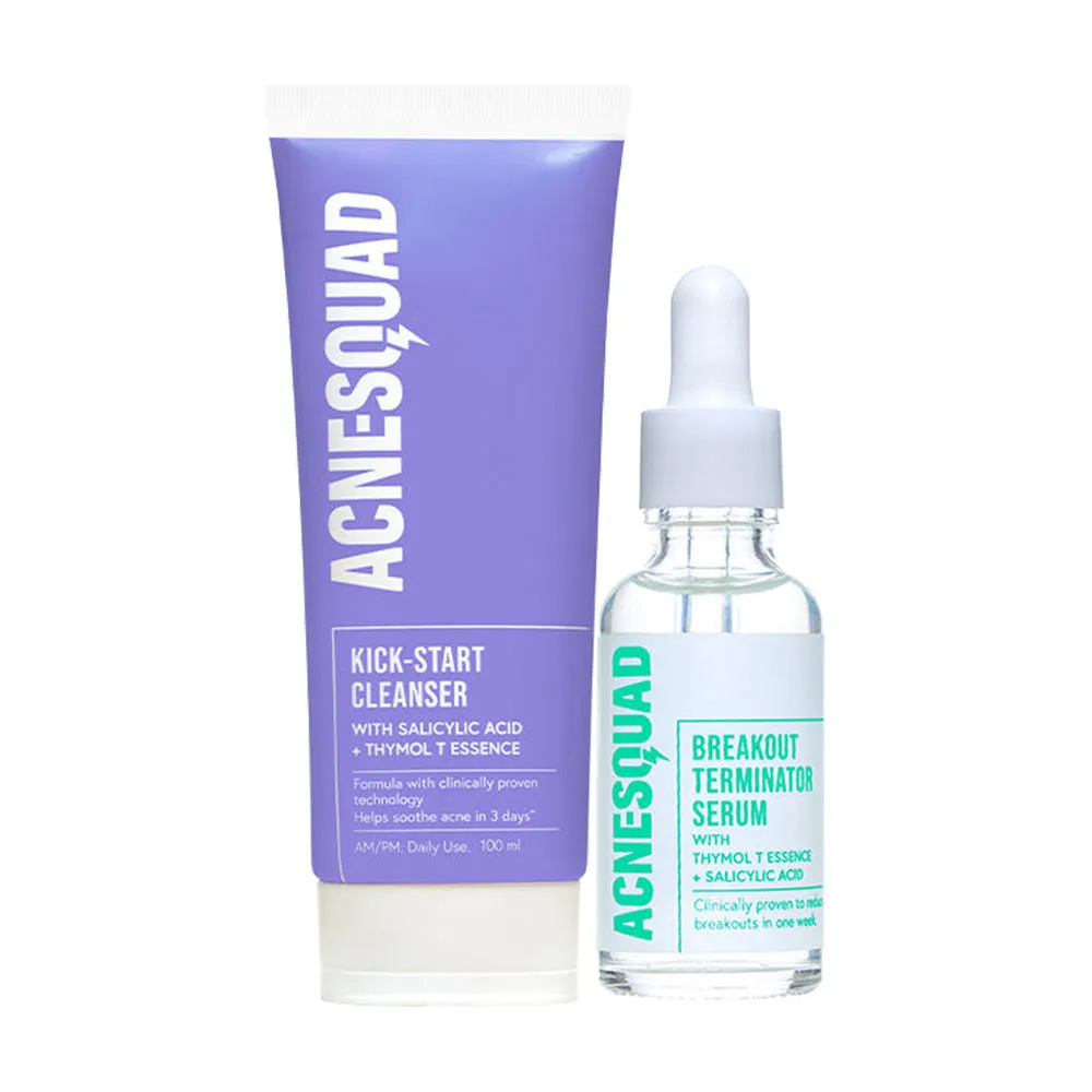 Acne Squad Salicylic Acid Cleanser & Active Acne Serum Combo