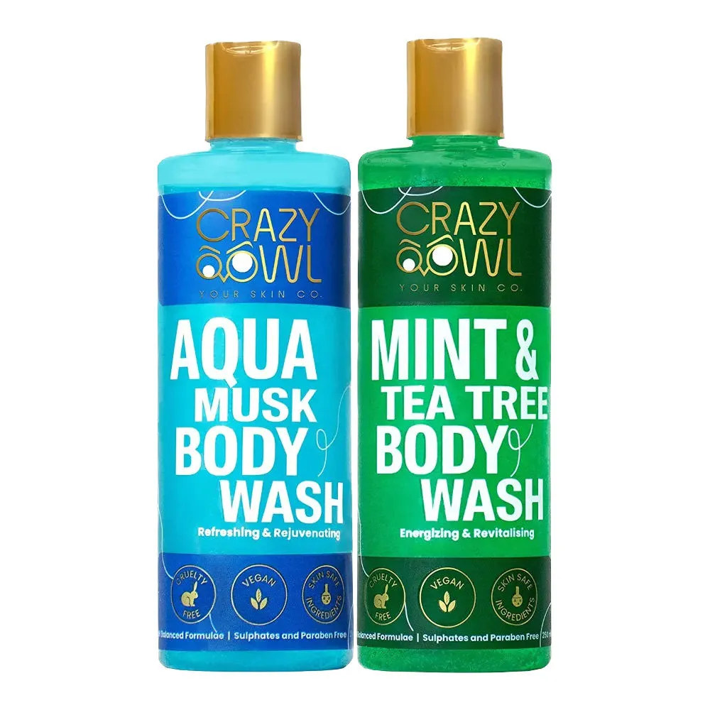 Crazy Owl Aqua Musk And Mint & Tea Tree Body Wash Combo Pack