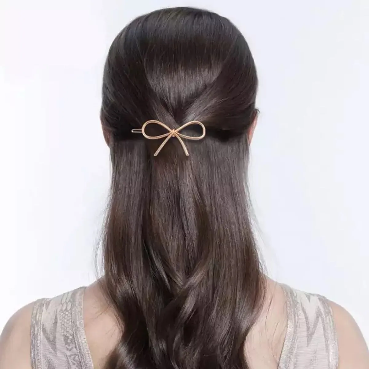 Fabula Jewellery Gold Tone Delicate Fashion Hair Clips Hairpin Hair Clamps In BowTie Knot Shape