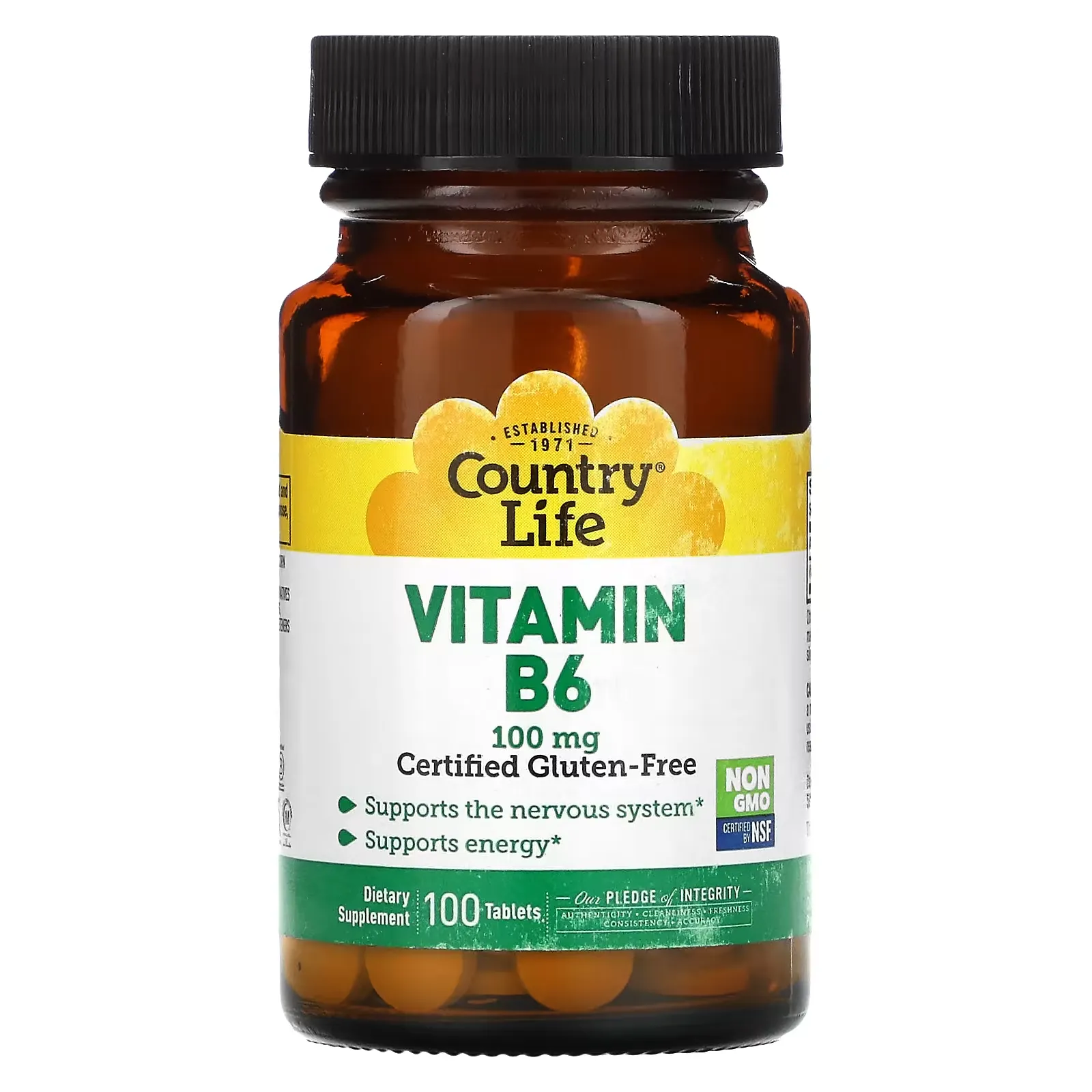 Vitamin B6, 100 mg, 100 Tablets