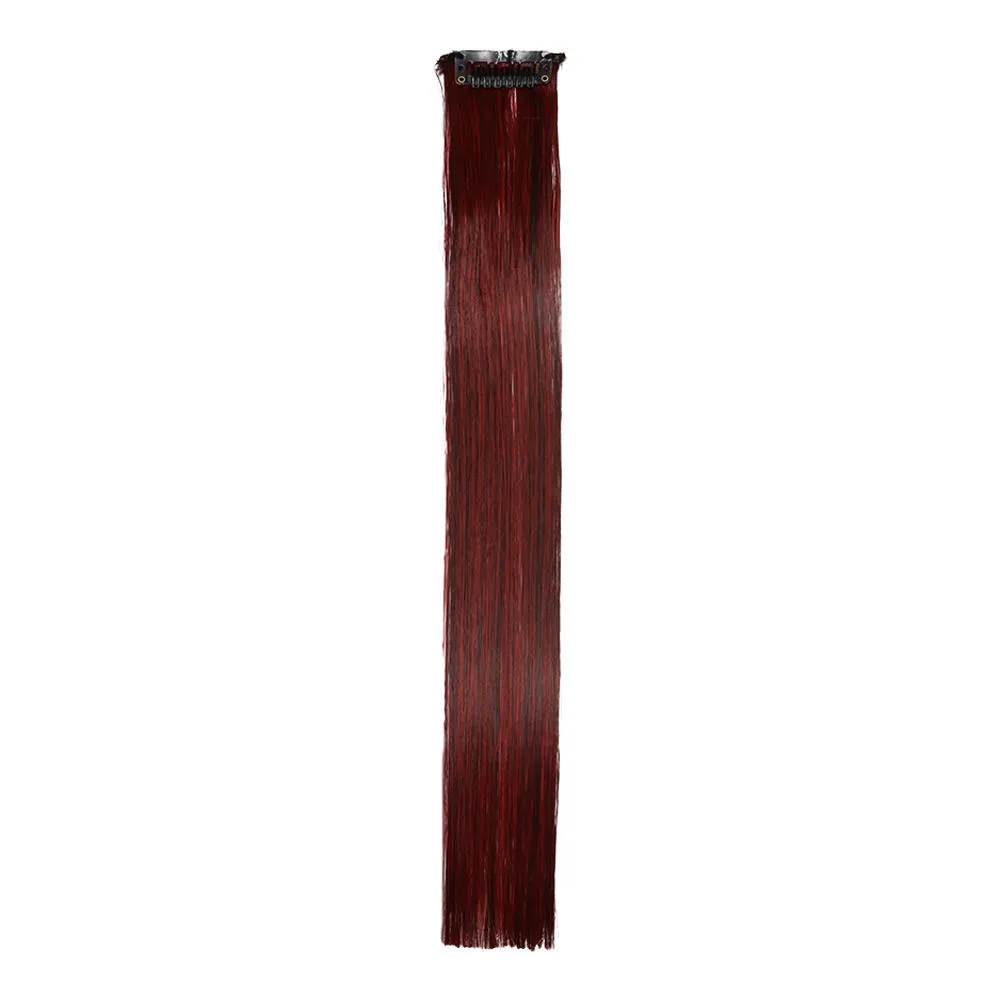 Streak Street Red Wine Burgundy Straight Clip-On Strands