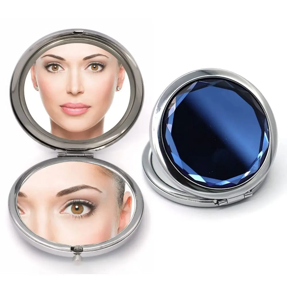 Majestique Compact Round Makeup Mirror FC27 Double-Sided 1X/2X Magnification Pocket Mirror - Color May Vary