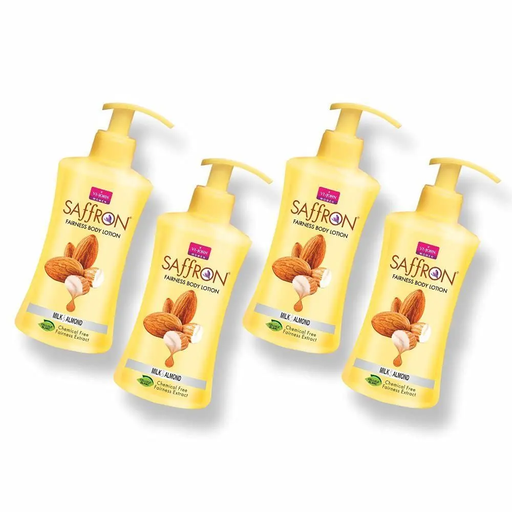 VI-JOHN Women All Skin Types Milk & Almond Fairness Body Lotion 250ml Each For Women (Pack of 4)