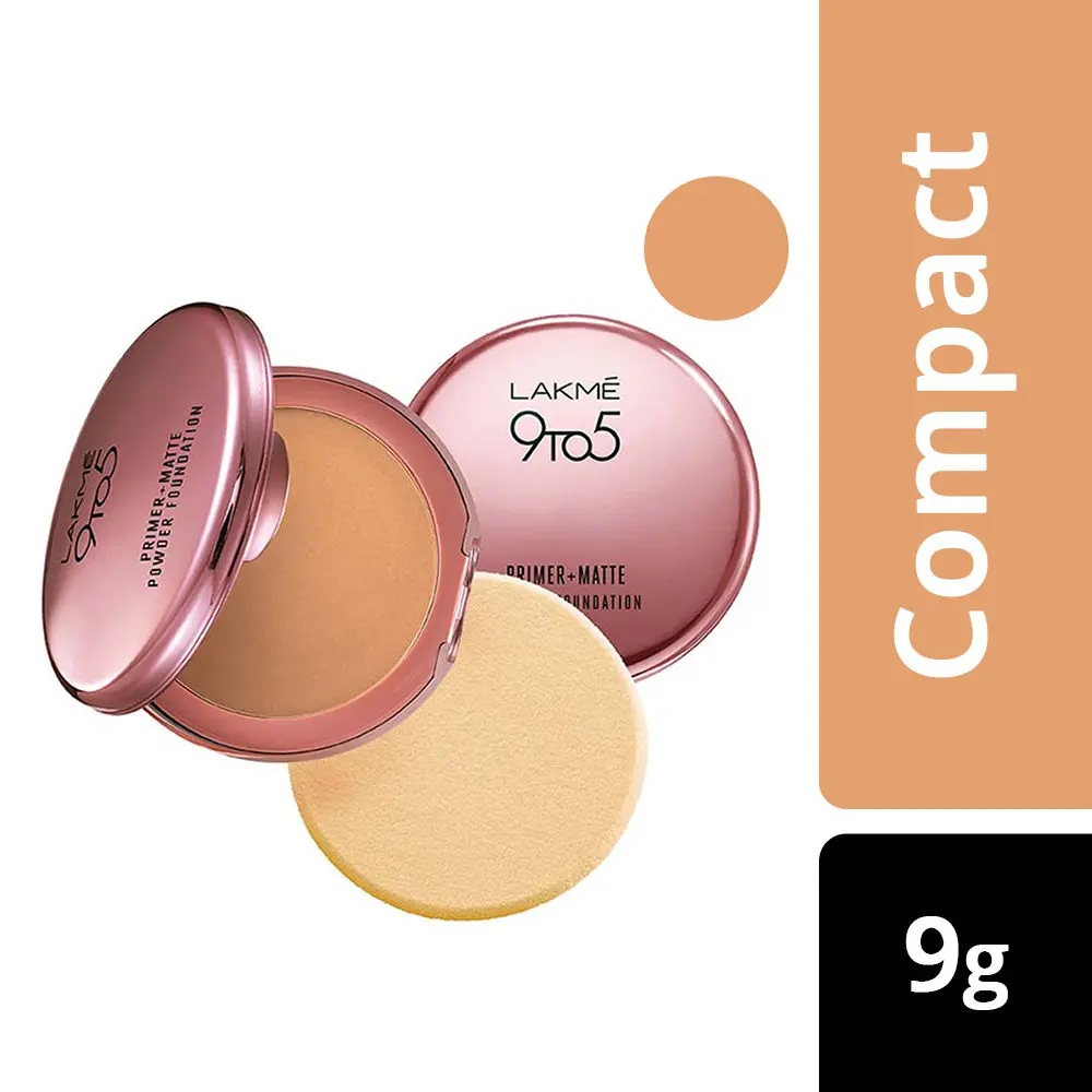 Lakme 9 to 5 Primer + Matte Powder Foundation Compact - 04 Natural Cream (9 g)