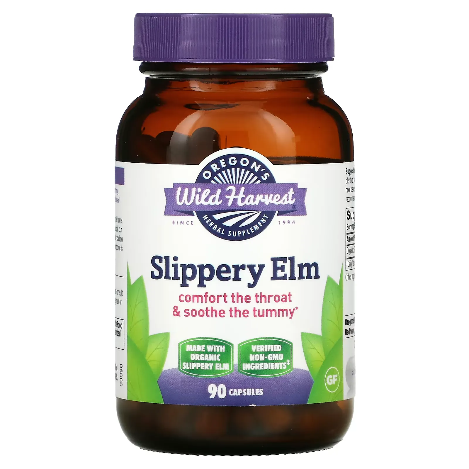 Slippery Elm, 90 Capsules