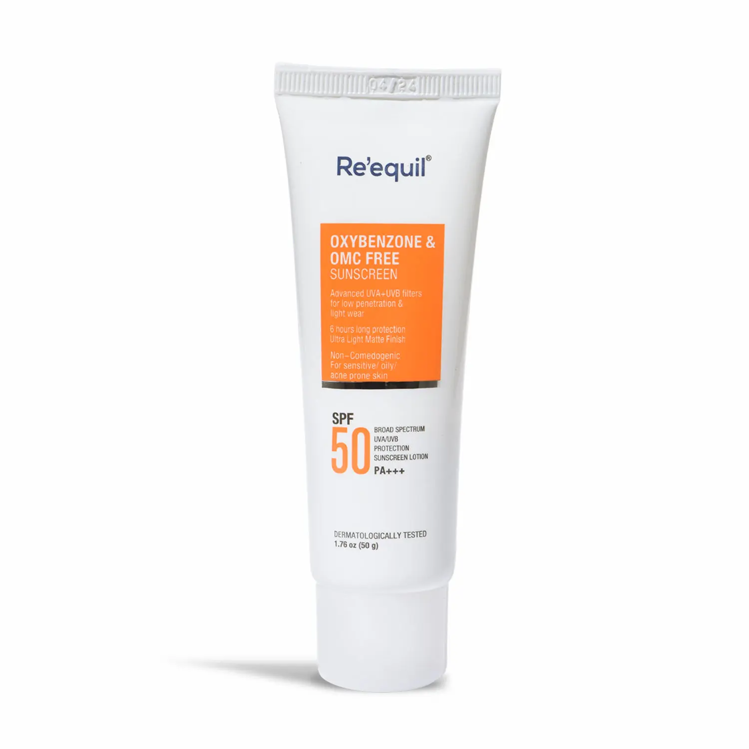 Re'equil Oxybenzone & OMC Free Sunscreen Spf 50 For Oily, Acne Prone Skin