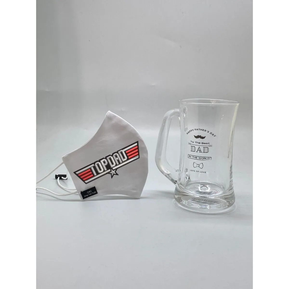 The Tie Hub Top Dad grey Face Mask with Beer Mug