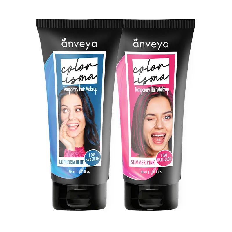 Anveya Colorisma Euphoria Blue & Summer Pink -Temporary Hair Color Makeup