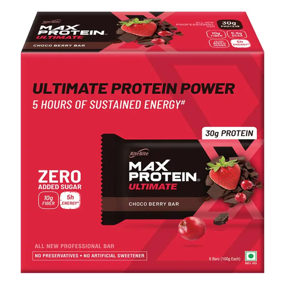 RiteBite Max Protein Ultimate Bar (30g Protein),  6 bar(s)  Choco Berry