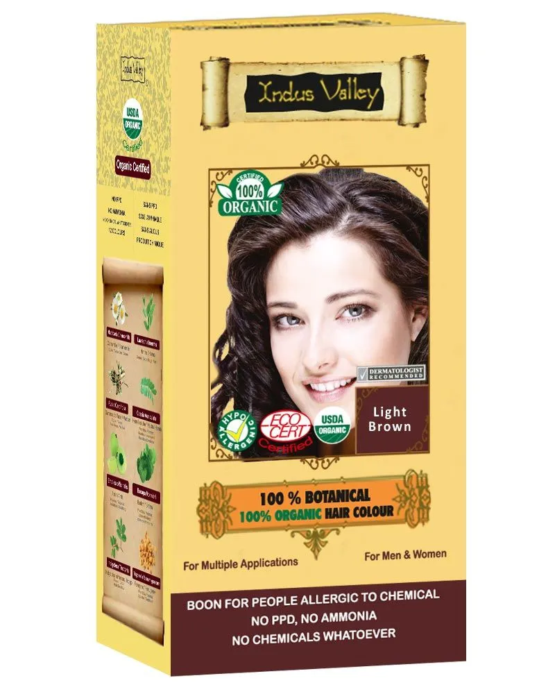 Indus Valley 100% Botanical Organic Hair Color - Light Brown