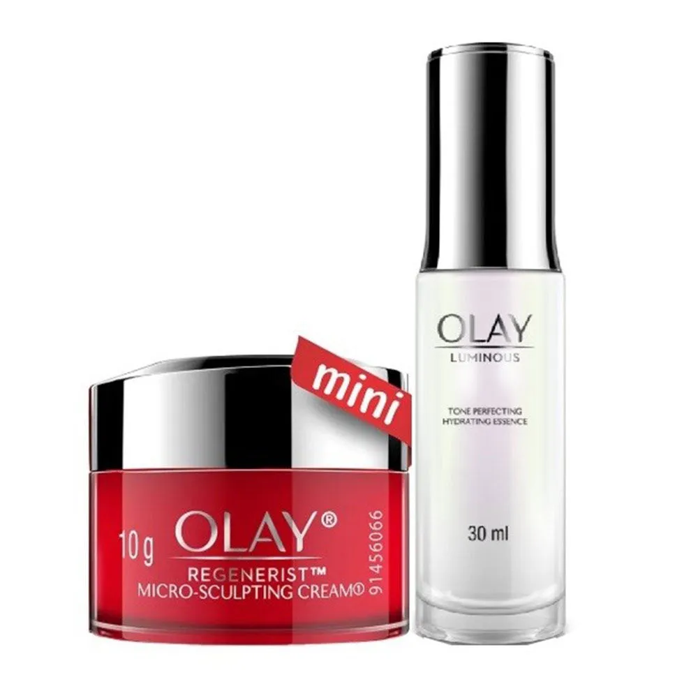 Olay Regenerist Micro-sculpting Cream Mini and White Radiance Hydrating Essence Combo