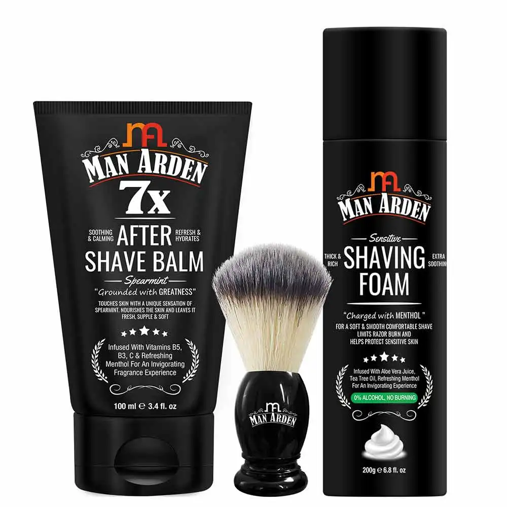 Man Arden After Shave Balm, Shaving Brush & Shaving Foam Combo,  3 Piece(s)/Pack  Skin Care